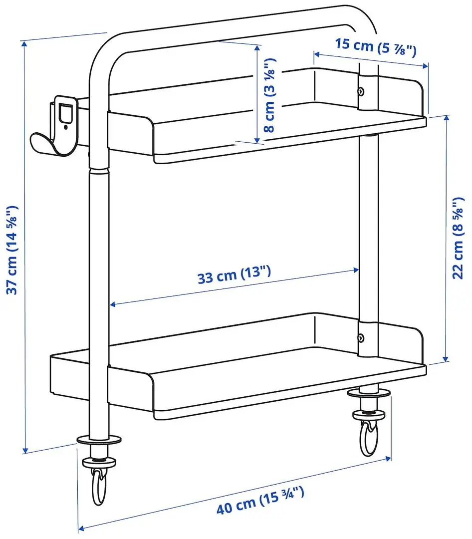 Masa de birou Ikea Relatera etajera 90x60 (Alb/Verde deschis)