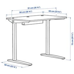 Masa de birou Ikea Relatera etajera 90x60 (Alb/Verde deschis) Thumb