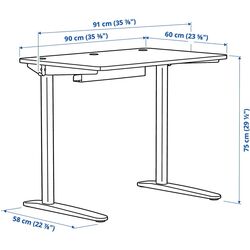 Masa de birou Ikea Relatera sertar/etajera/suport telefon 90x60 (Alb/Verde deschis) Thumb