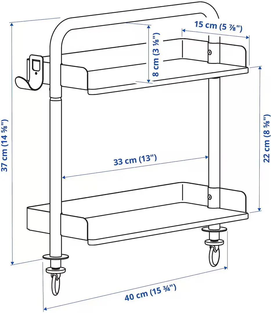 Masa de birou Ikea Relatera sertar/etajera/suport telefon 90x60 (Alb/Verde deschis)