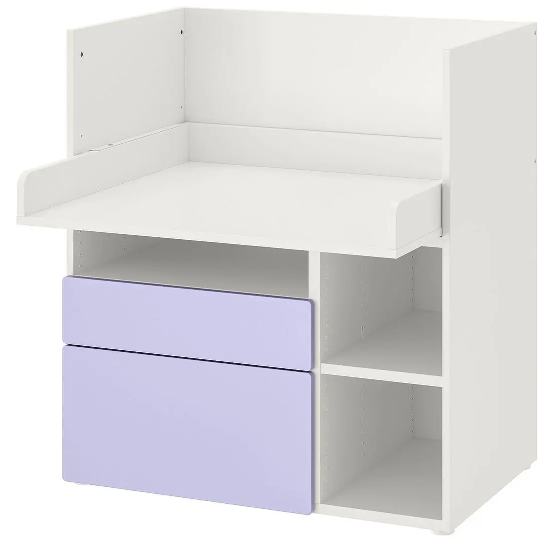 Masa de birou Ikea Smastad 2 sertare 90x79x100 (Allb/Lila Deschis)