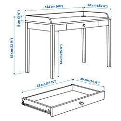 Masa de birou Ikea Smyga 122x60 (Gri) Thumb