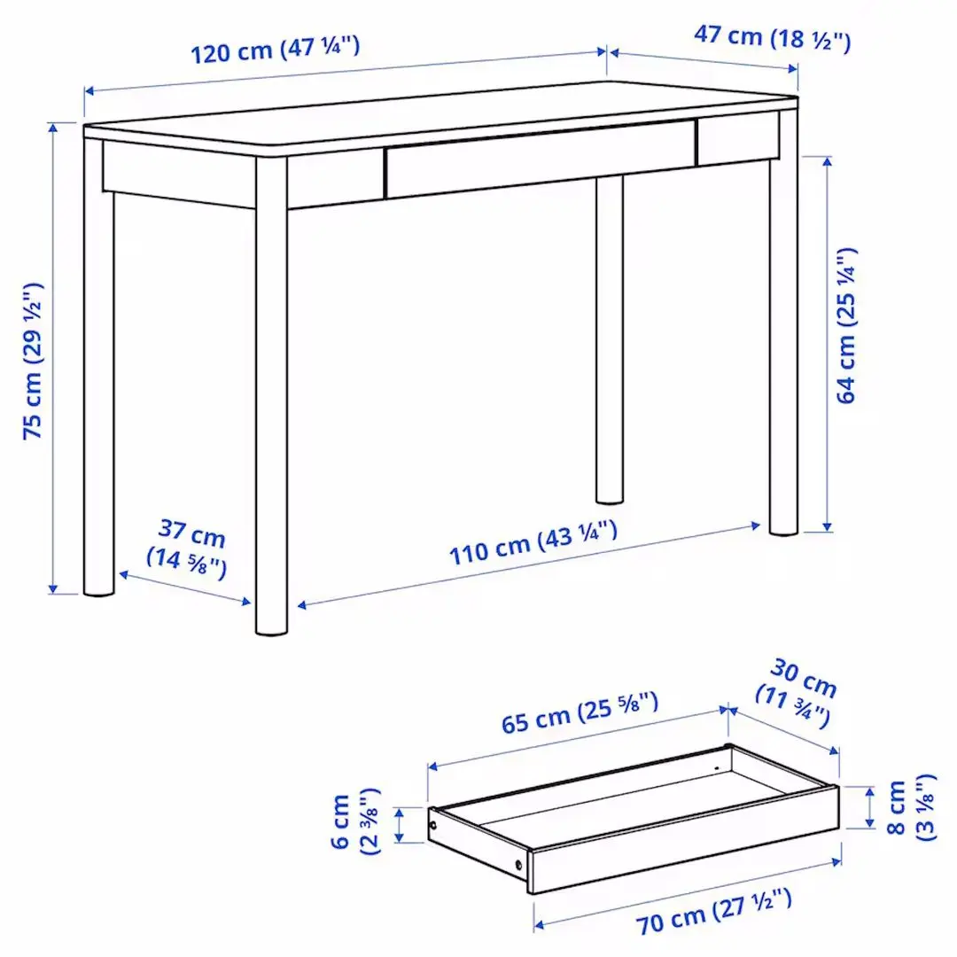 Masa de birou Ikea Tonstad 120x47 (Furnir Stejar)