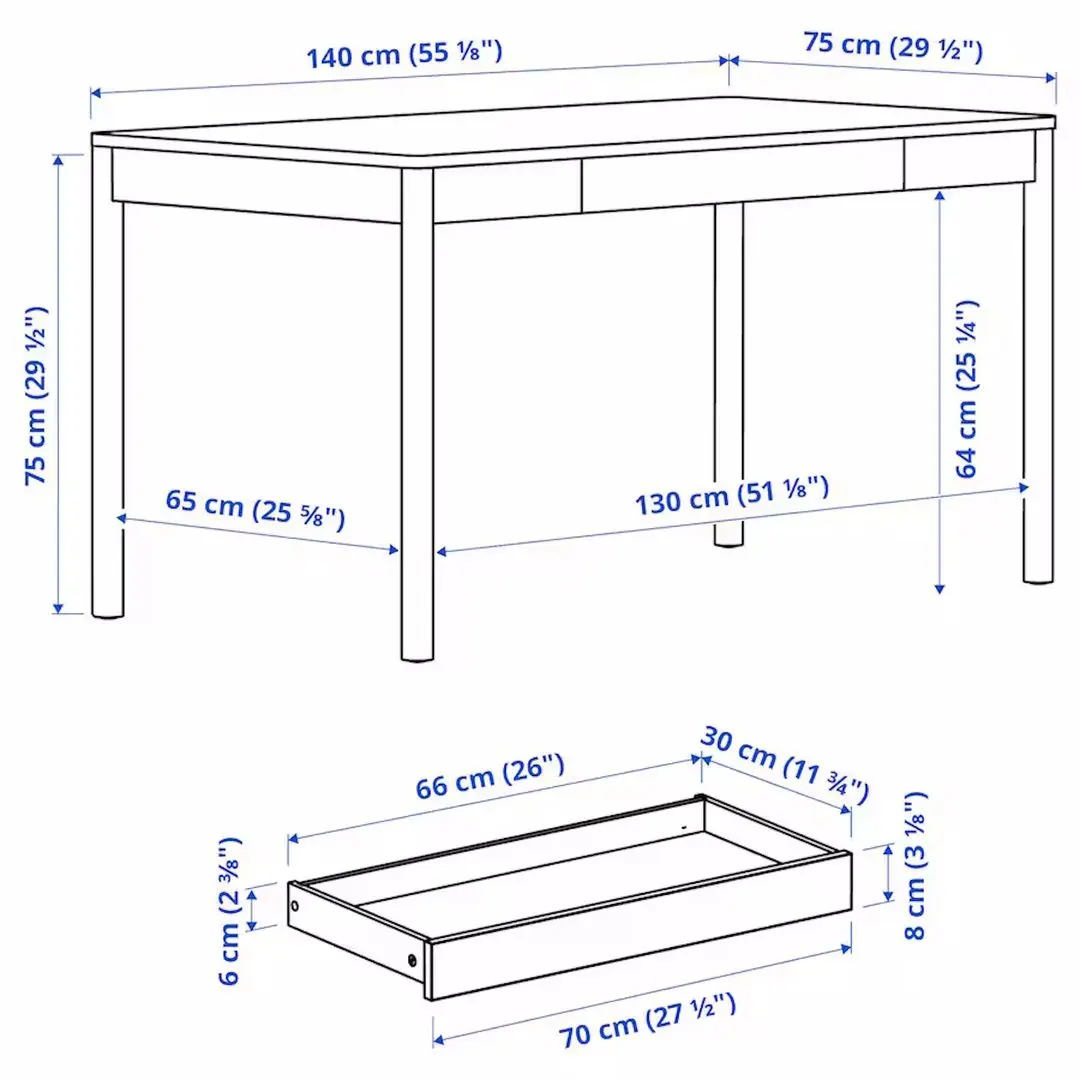 Masa de birou Ikea Tonstad 140x75 (Furnir Stejar)