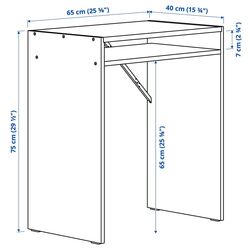 Masa de birou  Ikea Torald 65x40 (White) Thumb