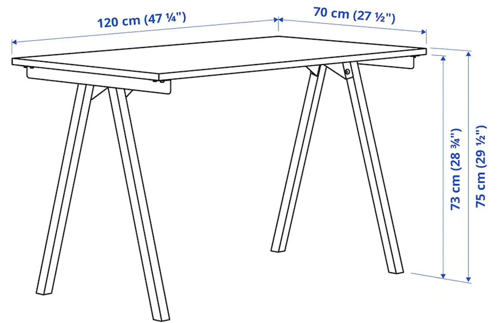 Письменный стол Ikea Trotten 120x70 (Белый)