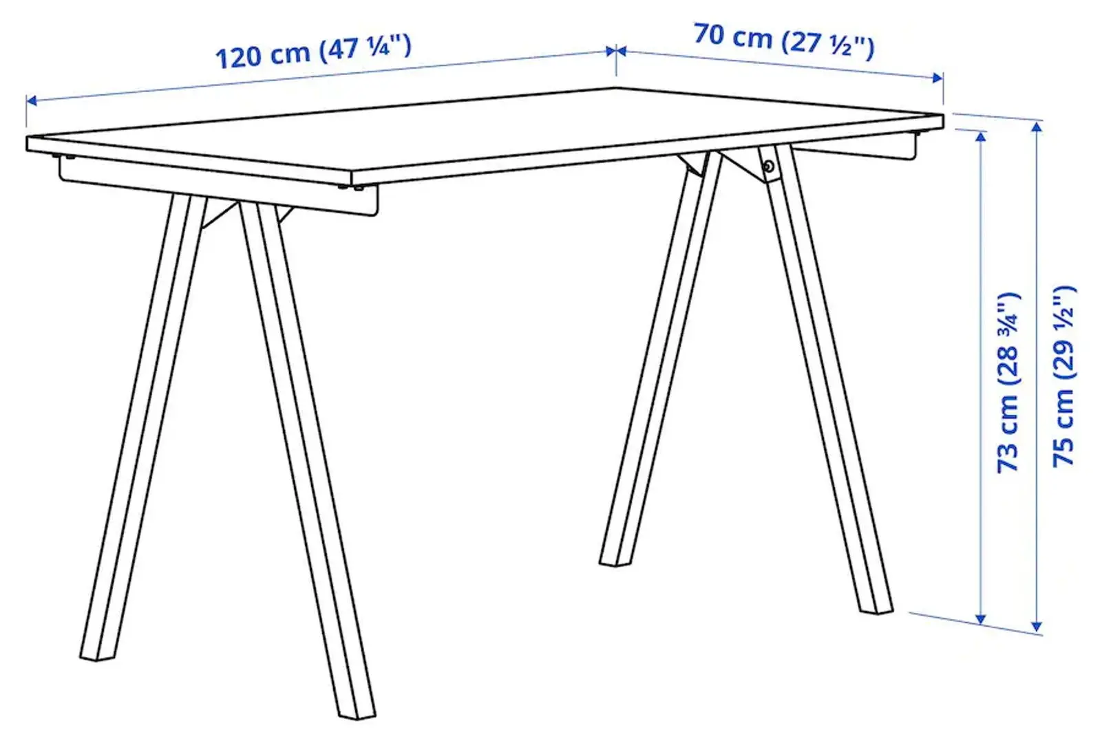Masa de birou Ikea Trotten 120x70 (Bej/Antracit)