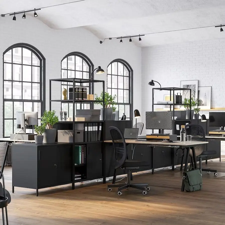 Masa de birou Ikea Trotten 140x80 (Bej/Antracit)