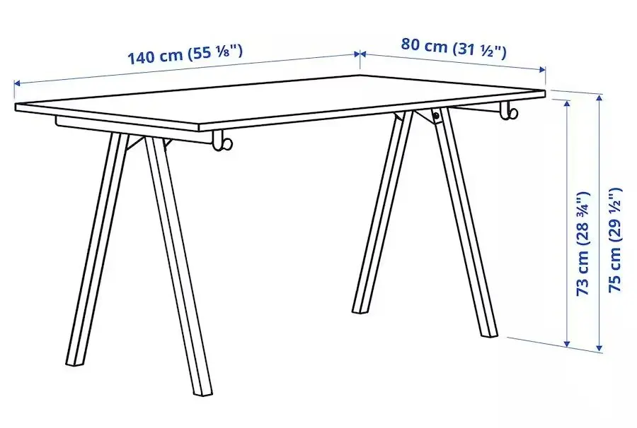 Masa de birou Ikea Trotten 140x80 (Bej/Antracit)