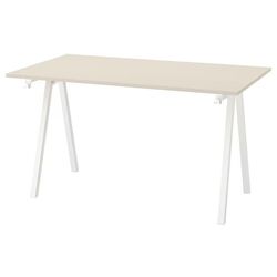 Masa de birou Ikea Trotten 140x80 (Bej/Alb)