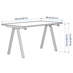 Masa de birou Ikea Trotten 140x80 (Bej/Alb) Thumb