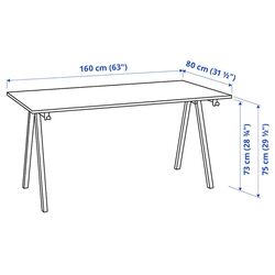 Masa de birou Ikea Trotten 160x80 (Alb) Thumb