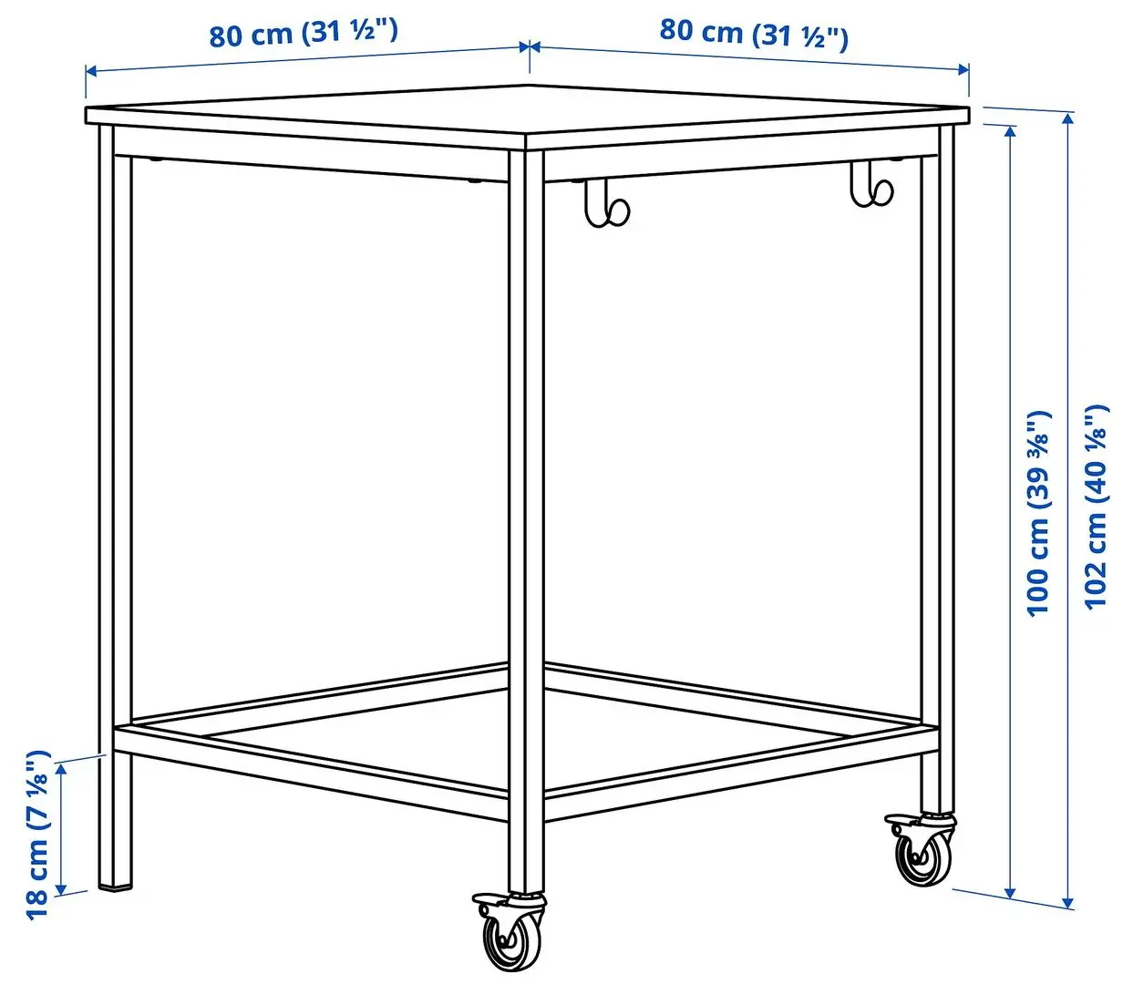 Masa pentru conferinte Ikea Trotten 80x80 (Alb)
