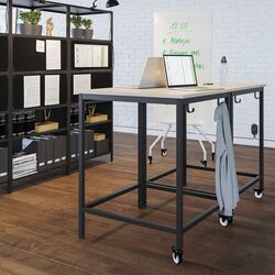 Стол для конференций Ikea Trotten 80x80 (Бежевый/Антрацит) Thumb