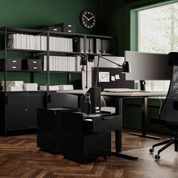 Masa de birou Ikea Trotten cu inaltime reglabila 160x80 (Bej/Antracit) Thumb