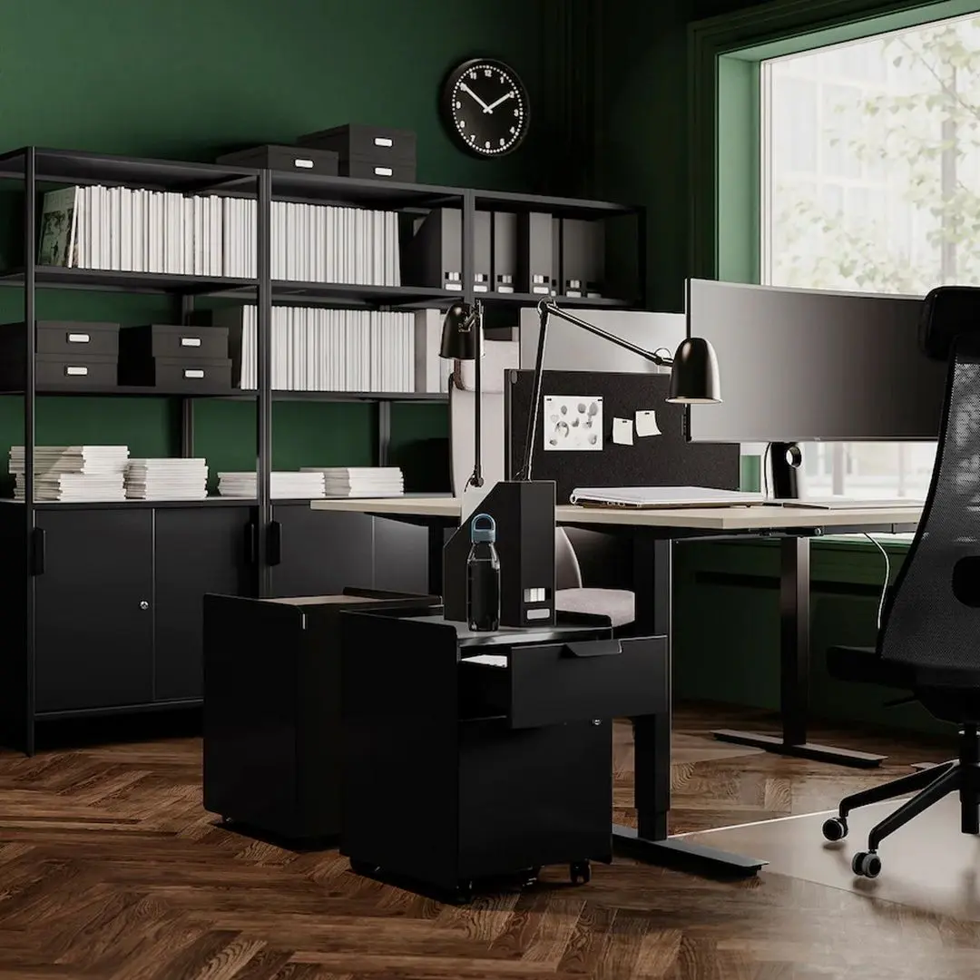 Masa de birou Ikea Trotten cu inaltime reglabila 160x80 (Bej/Antracit)