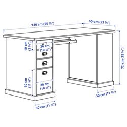 Masa de birou Ikea Vebjorn 140x72 (Bej) Thumb