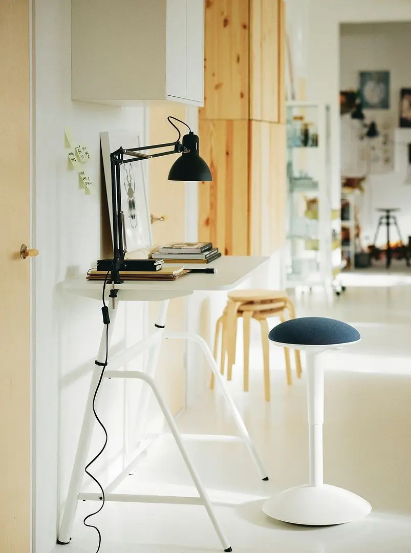 Masa de birou reglabila Ikea Gladhojden 100x60 (Alb)