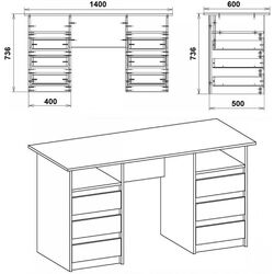 Masa de birou Компанит Dekan-3 (Wenge) Thumb