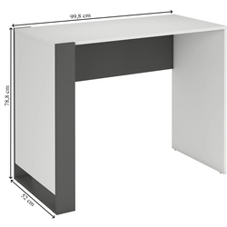 Masa de birou Magnusplus Combo 99.8х77.8х52 (Graphite/White) Thumb