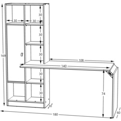 Masa de birou Magnusplus Opus 147 (Sonoma Oak) Thumb