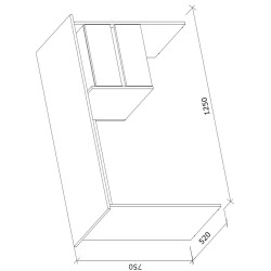 Masa de birou Magnusplus Ryan (Gold Craft Oak/White) Thumb