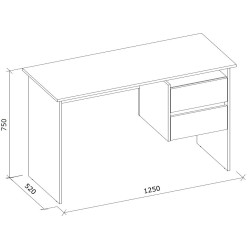 Masa de birou Magnusplus Ryan (Graphite Grey/White Craft Oak) Thumb