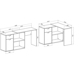 Письменный стол Magnusplus Spacy 2 (Graphite/White) Thumb