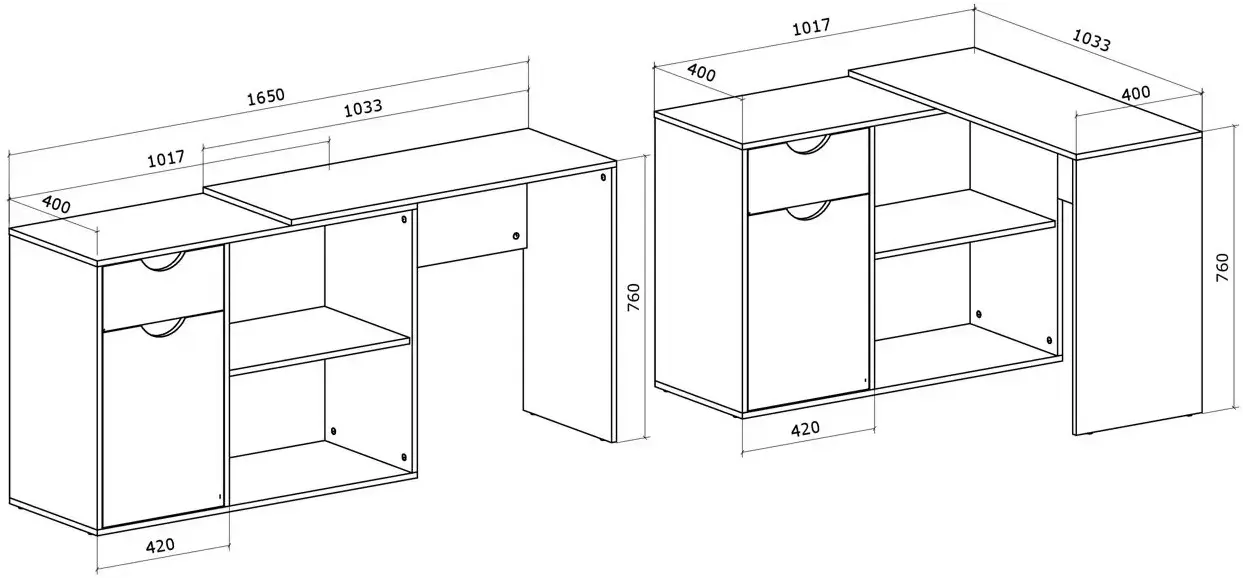 Письменный стол Magnusplus Spacy 2 (Graphite/White)