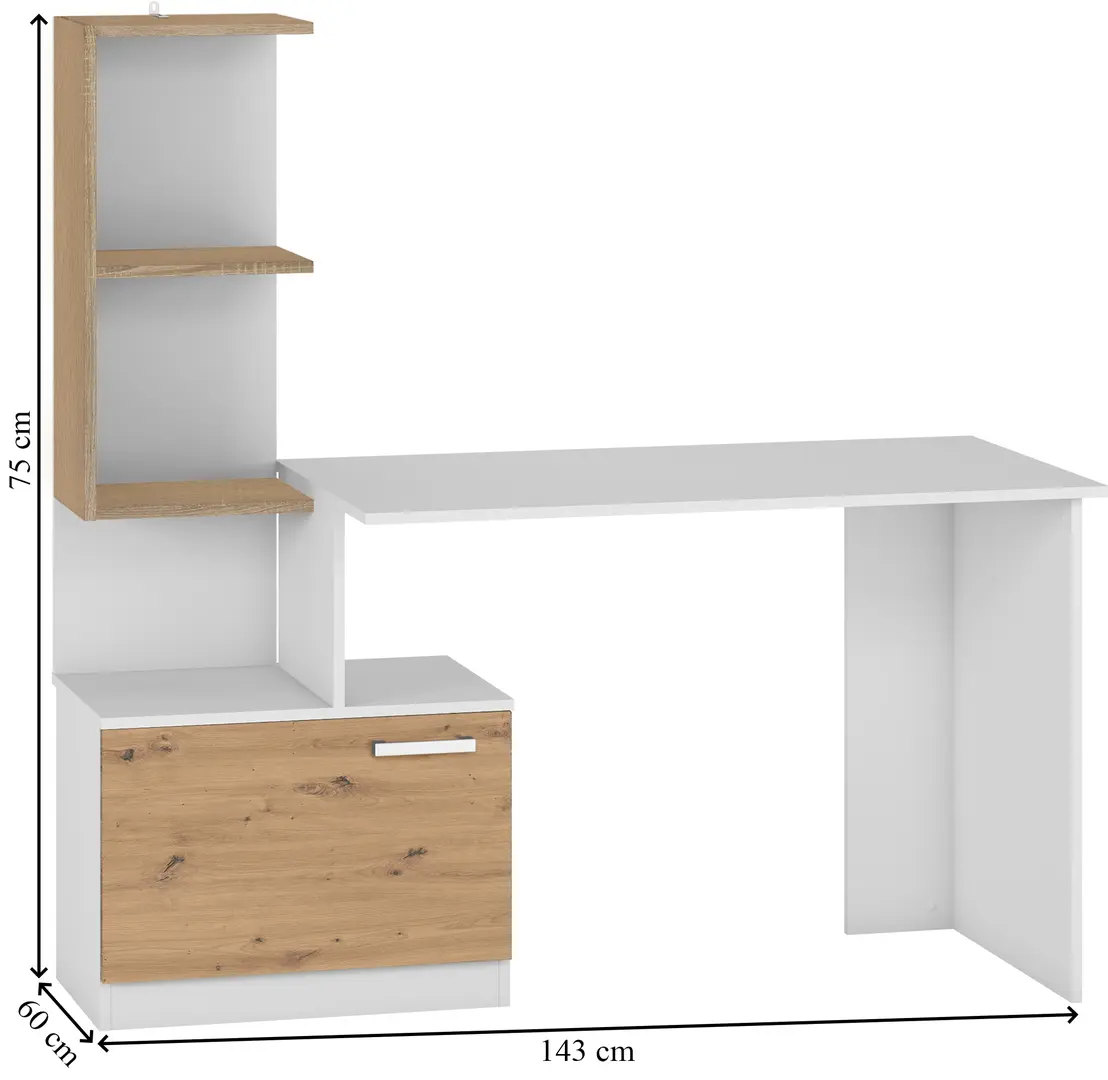Masa de birou Magnusplus Table 1 (Artisan Oak/White)