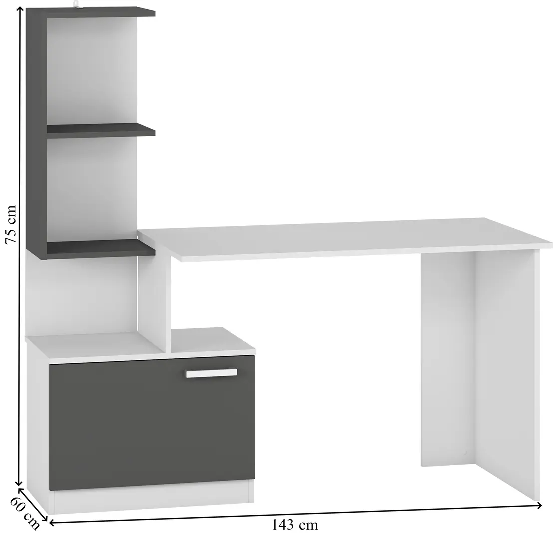 Masa de birou Magnusplus Table 1 (Graphite/White)