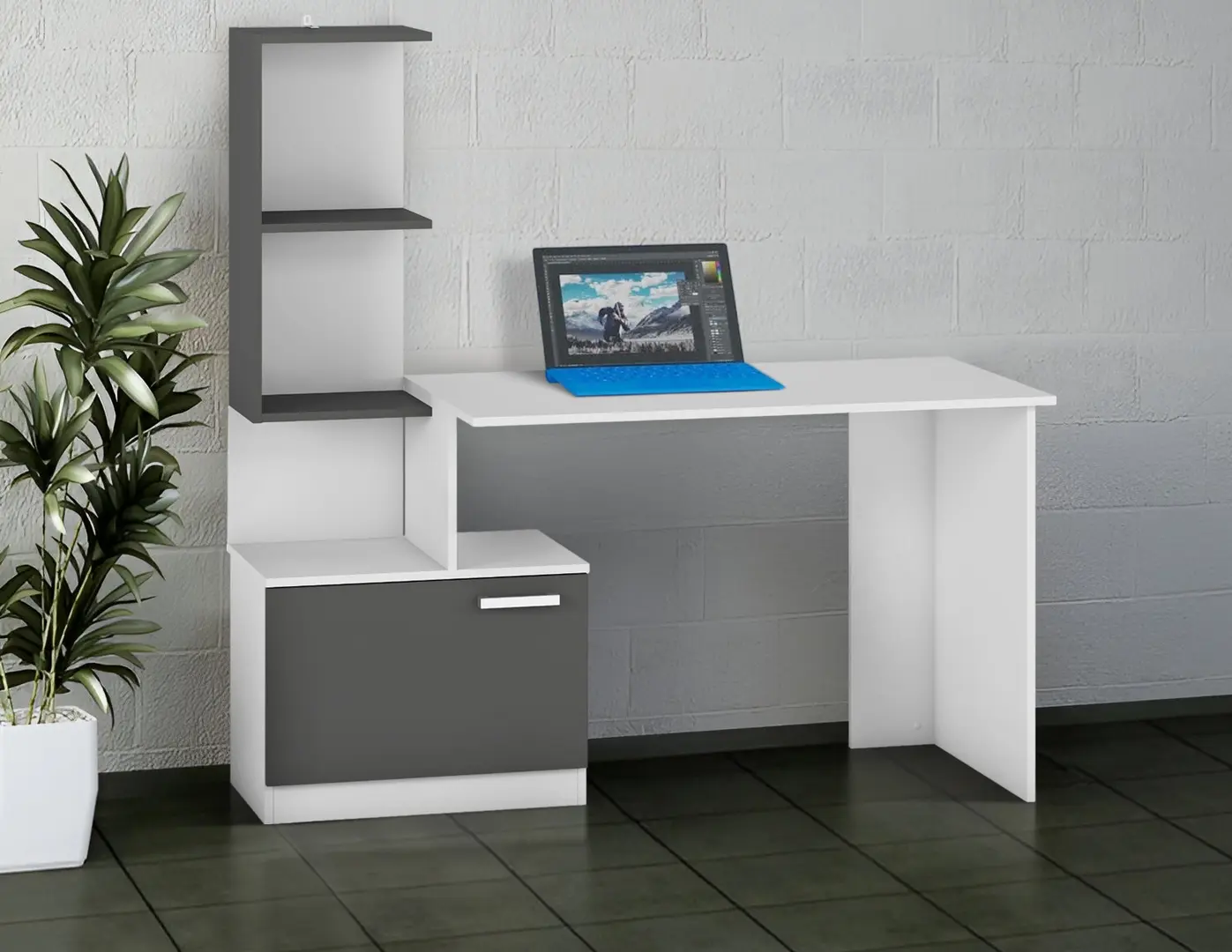 Masa de birou Magnusplus Table 1 (Graphite/White)