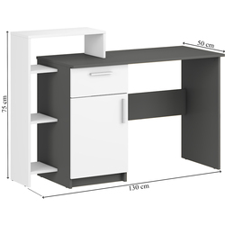 Masa de birou Magnusplus Table 12 (Graphite/White) Thumb