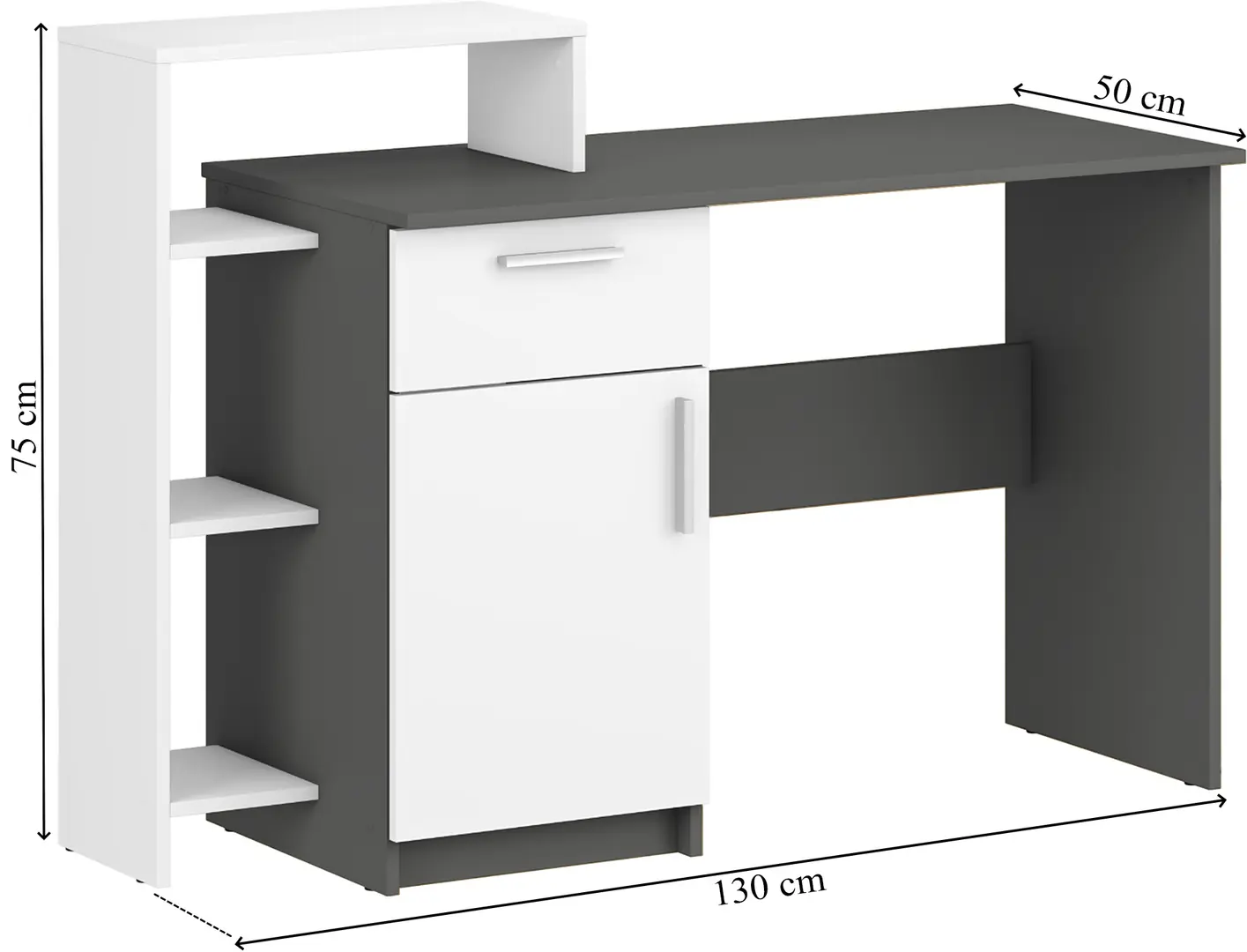 Masa de birou Magnusplus Table 12 (Graphite/White)