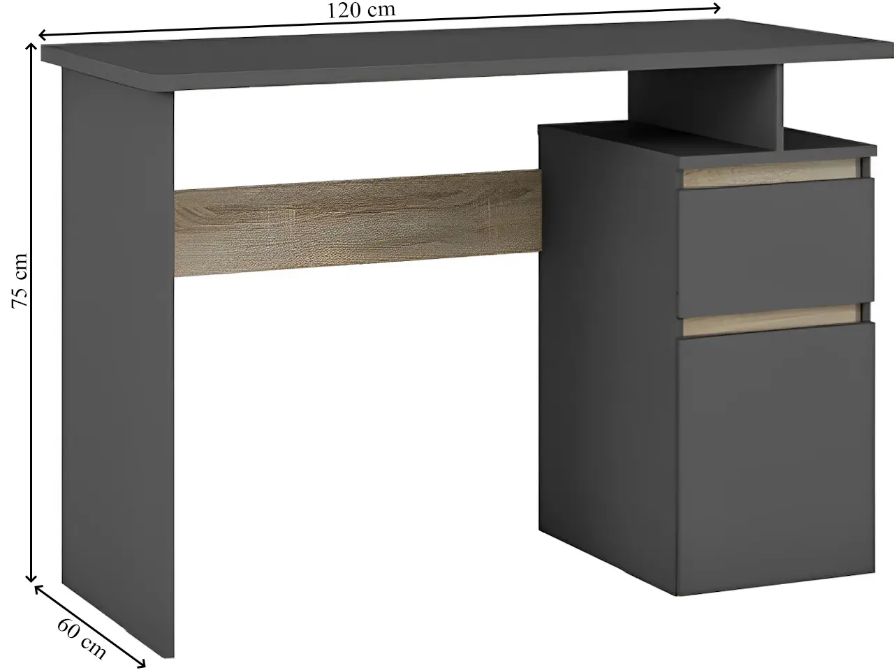 Письменный стол Magnusplus Table 4 1.2 (Graphite/Sonoma Oak)