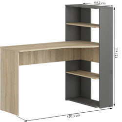 Masa de birou Magnusplus Teddy (Sonoma Oak/Graphite) Thumb