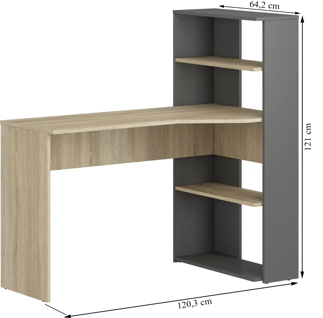 Masa de birou Magnusplus Teddy (Sonoma Oak/Graphite)