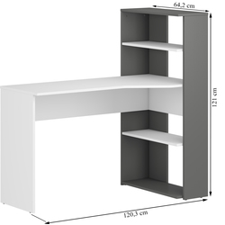 Masa de birou Magnusplus Teddy (White/Graphite) Thumb