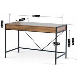 Письменный стол Mebel Elite Ally 60x123 (Walnut/Black) Thumb