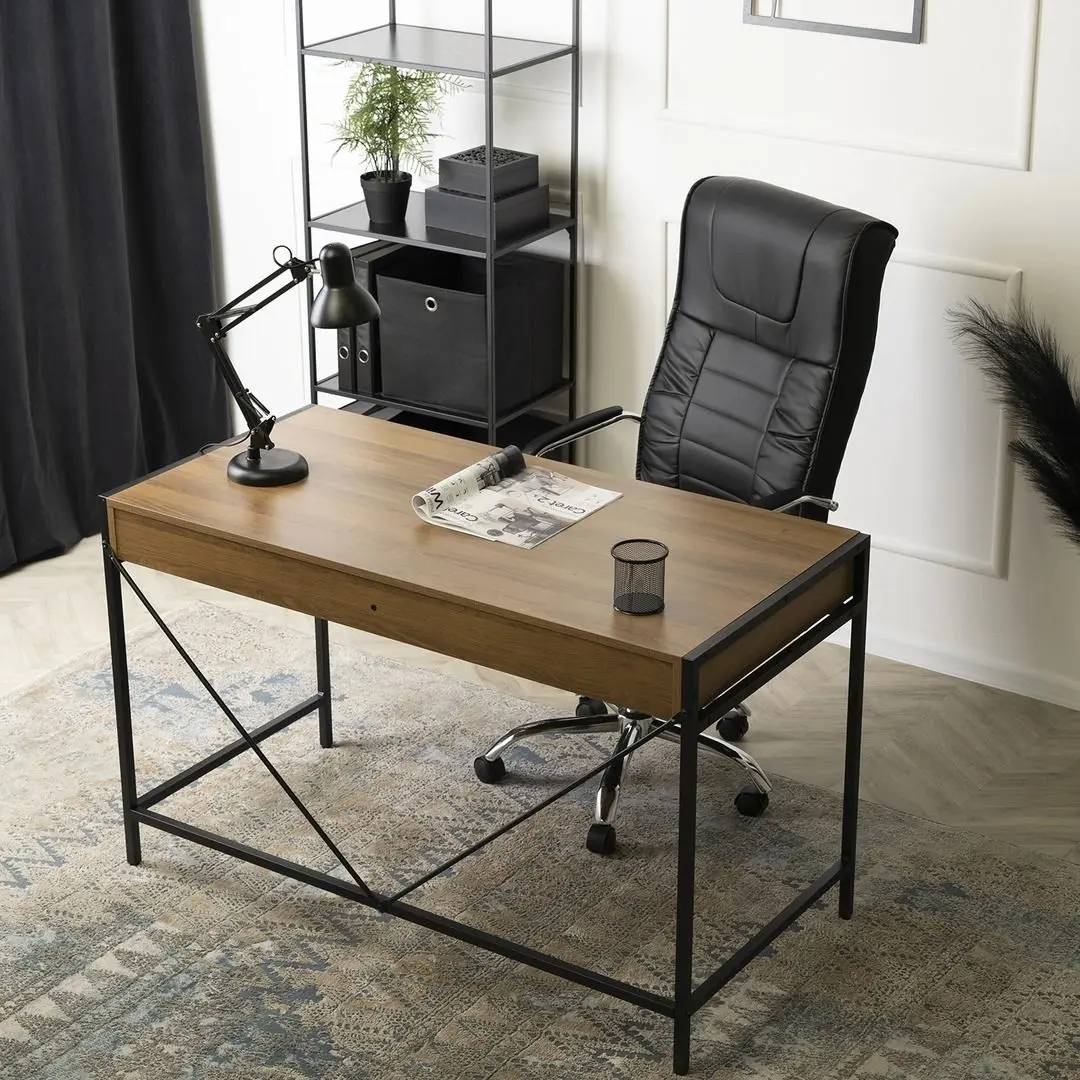 Письменный стол Mebel Elite Ally 60x123 (Walnut/Black)