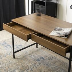 Письменный стол Mebel Elite Ally 60x123 (Walnut/Black) Thumb