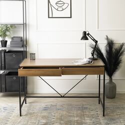 Письменный стол Mebel Elite Ally 60x123 (Walnut/Black) Thumb