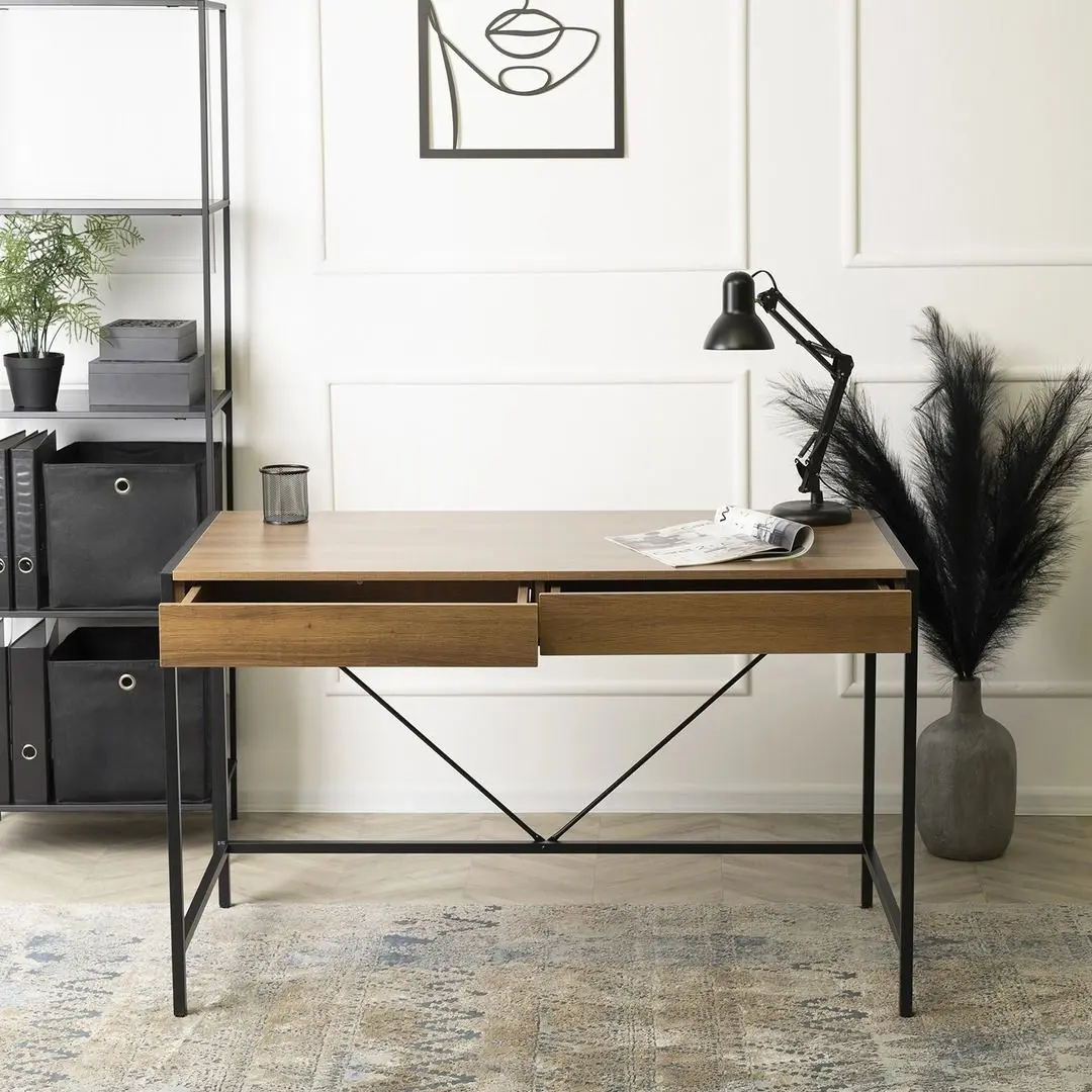 Письменный стол Mebel Elite Ally 60x123 (Walnut/Black)