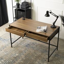 Письменный стол Mebel Elite Ally 60x123 (Walnut/Black) Thumb