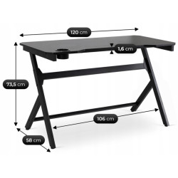 Письменный стол Mebel Elite Bleck 120 (Black) Thumb