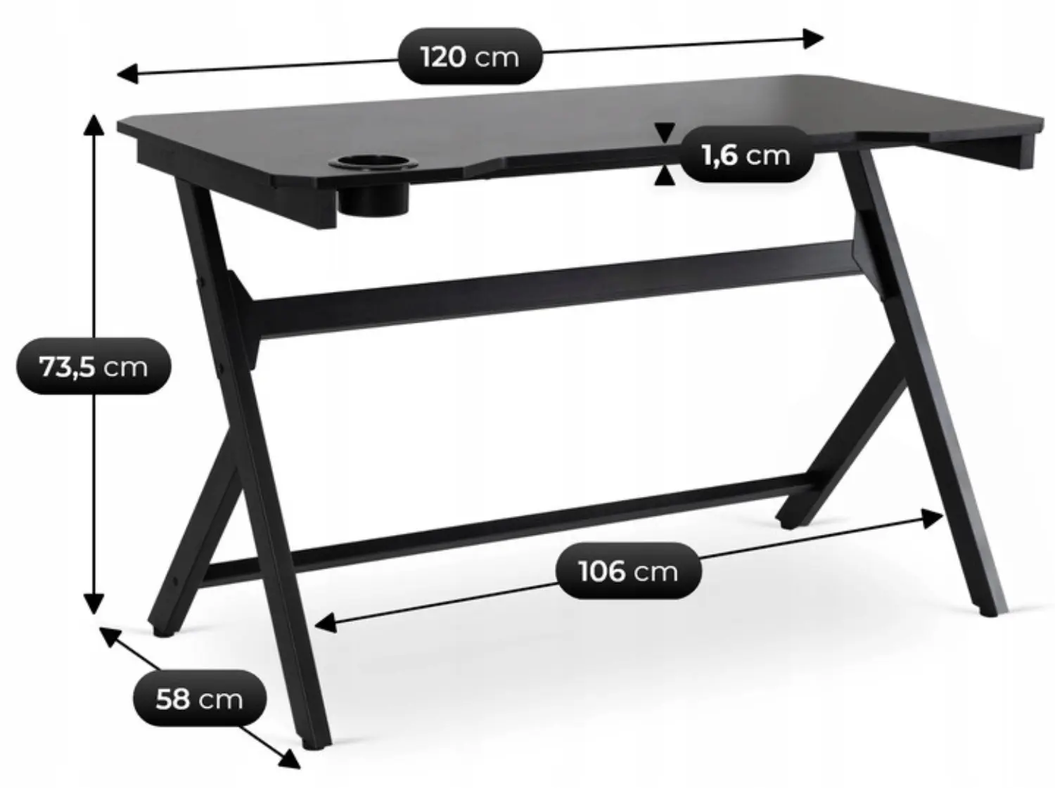 Письменный стол Mebel Elite Bleck 120 (Black)