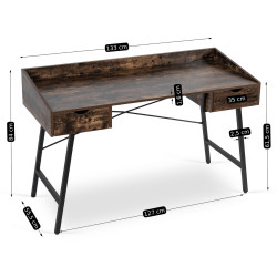 Masa de birou Mebel Elite ICE 133 (Rustic Oak/Black) Thumb