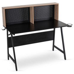 Masa de birou Mebel Elite ICE 138.5 (Black/Sonoma Oak) Thumb