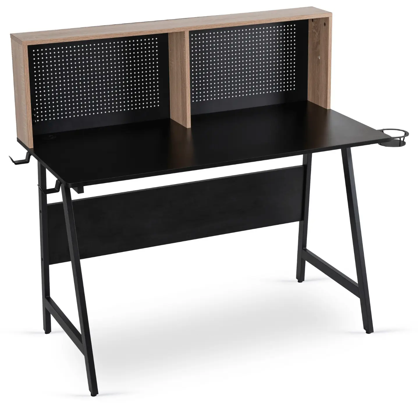 Masa de birou Mebel Elite ICE 138.5 (Black/Sonoma Oak)