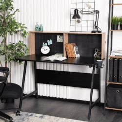 Masa de birou Mebel Elite ICE 138.5 (Black/Sonoma Oak)